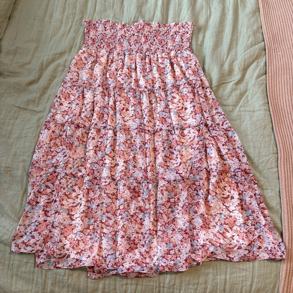 Lauren‎ Ralph Lauren Dress Size 16 Sleeveless Smocked Tiered Floral Lined Sheer